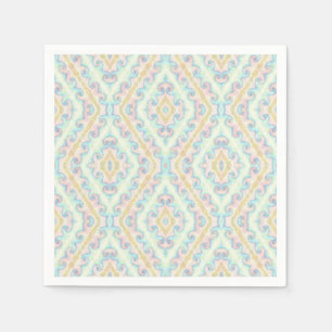Naadloze sierpastelgroene blauwe beige decor servet