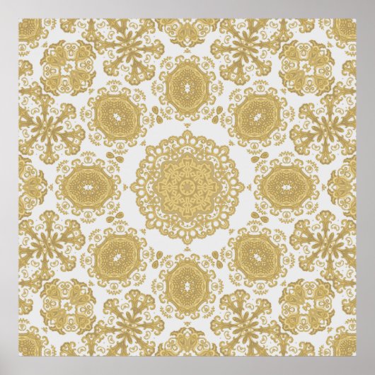 Naadloze  siertextuur, orientaal, omhuld poster (Voorkant)