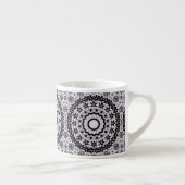 Naadloze sierzwarte grijze kant decorati espresso kop (Rechts)