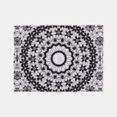 Naadloze sierzwarte grijze kant decorati fleece deken (Voorkant (Horizontaal))