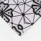 Naadloze sierzwarte grijze kant decorati fleece deken (Hoek)