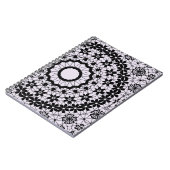 Naadloze sierzwarte grijze kant decorati notitieboek (Linkerzijde)