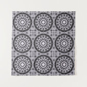 Naadloze sierzwarte grijze kant decorati wandkleed (Voorkant (horizontaal))