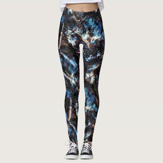 Naadloze slang reptielhagedis, leder leggings (Voorkant)