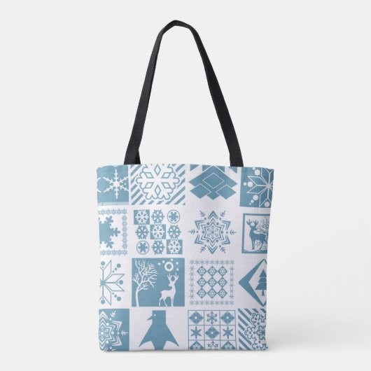 Naadloze sneeuwvlokken voor kerstwinterfeestjes tote bag (Achterkant)