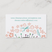 naadloze speldenkussen voor koraalmunt visitekaartje (Achterkant)