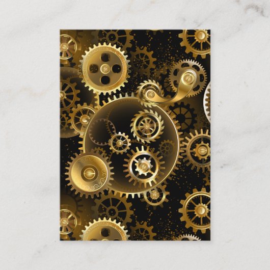 Naadloze Steampunk Brass Gears Advieskaart (Voorkant)