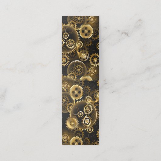 Naadloze Steampunk Brass Gears Afsprakenkaart (Buitenkant ongevouwen)