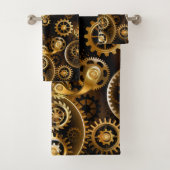 Naadloze Steampunk Brass Gears Bad Handdoek (Insitu)