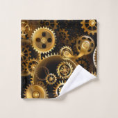 Naadloze Steampunk Brass Gears Bad Handdoek (Wasdoekje)