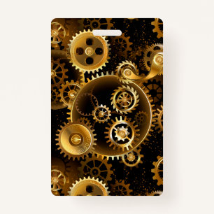 Naadloze Steampunk Brass Gears Badge