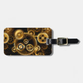 Naadloze Steampunk Brass Gears Bagagelabel (Voorkant horizontaal)