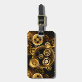 Naadloze Steampunk Brass Gears Bagagelabel (Voorkant verticaal)