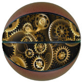 Naadloze Steampunk Brass Gears Basketbal (Voorkant)