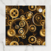 Naadloze Steampunk Brass Gears Bedankjes Labels (Achterkant)