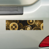 Naadloze Steampunk Brass Gears Bumpersticker (Op auto)