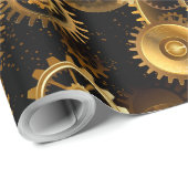 Naadloze Steampunk Brass Gears Cadeaupapier (Rol Hoek)
