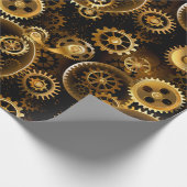 Naadloze Steampunk Brass Gears Cadeaupapier (Hoek)