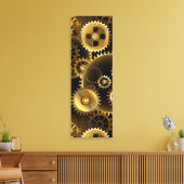 Naadloze Steampunk Brass Gears Canvas Afdruk (Insitu (Woonkamer))