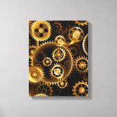 Naadloze Steampunk Brass Gears Canvas Afdruk (Voorkant)