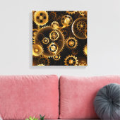 Naadloze Steampunk Brass Gears Canvas Afdruk (Insitu (Woonkamer))