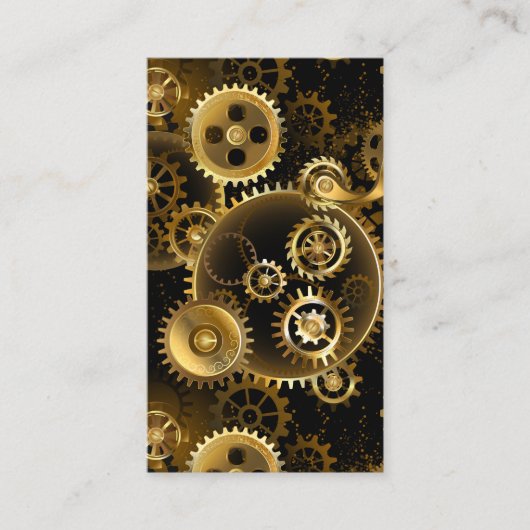 Naadloze Steampunk Brass Gears Contactkaartje (Voorkant)