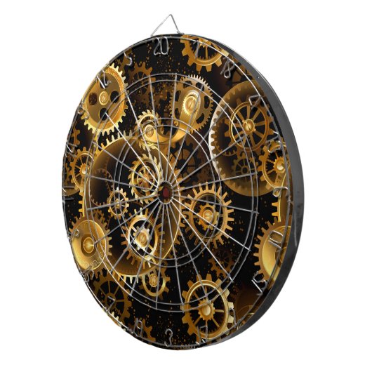 Naadloze Steampunk Brass Gears Dartbord (Voorkant Rechts)