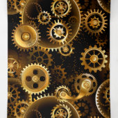 Naadloze Steampunk Brass Gears Drieluik Aankondiging (Binnenkant midden)