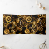 Naadloze Steampunk Brass Gears Drieluik Kaart (Binnen)