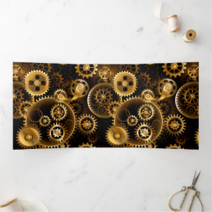 Naadloze Steampunk Brass Gears Drieluik Uitnodiging