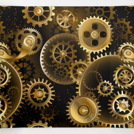 Naadloze Steampunk Brass Gears Drieluik Wenskaart (Binnenkant midden)