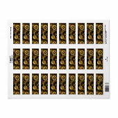Naadloze Steampunk Brass Gears Etiket (Full Sheet)