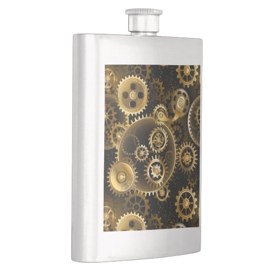 Naadloze Steampunk Brass Gears Flacon (Rechts)