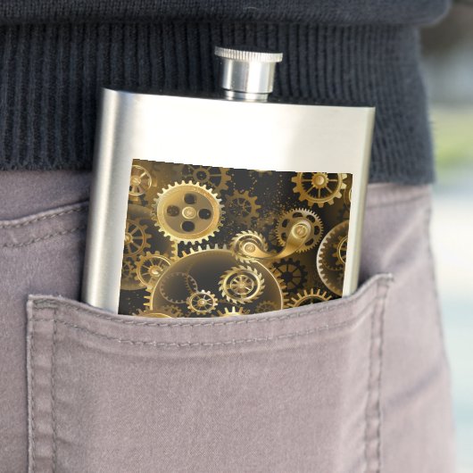 Naadloze Steampunk Brass Gears Flacon (Voorbeeld)