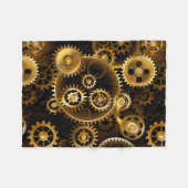 Naadloze Steampunk Brass Gears Fleece Deken (Voorkant (Horizontaal))