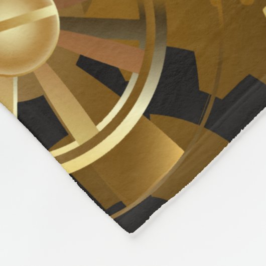 Naadloze Steampunk Brass Gears Fleece Deken (Hoek)