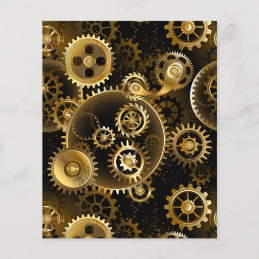Naadloze Steampunk Brass Gears Flyer (Voorkant)