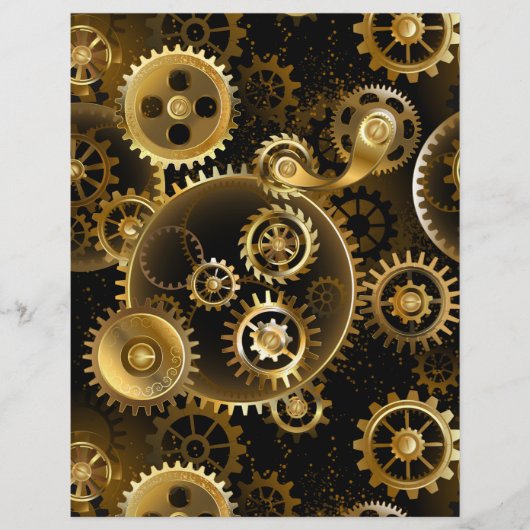 Naadloze Steampunk Brass Gears Flyer (Voorkant)