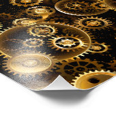 Naadloze Steampunk Brass Gears Foto Afdruk (Hoek)