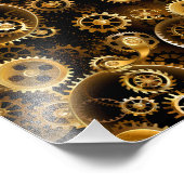 Naadloze Steampunk Brass Gears Foto Afdruk (Hoek)