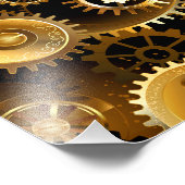 Naadloze Steampunk Brass Gears Foto Afdruk (Hoek)