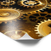 Naadloze Steampunk Brass Gears Foto Afdruk (Hoek)