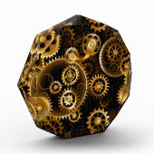 Naadloze Steampunk Brass Gears Fotoblokken (Links)