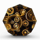 Naadloze Steampunk Brass Gears Fotoblokken (Voorkant)