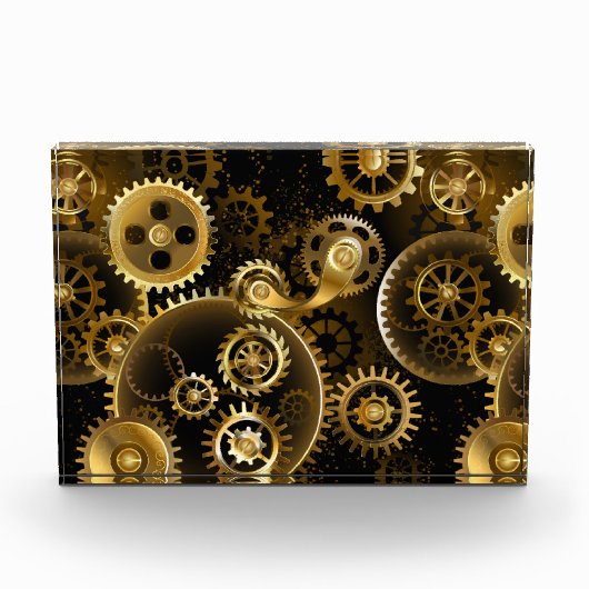 Naadloze Steampunk Brass Gears Fotoblokken (Voorkant)