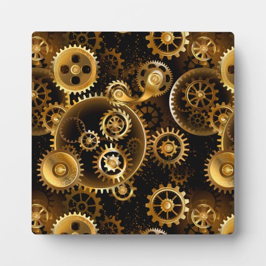 Naadloze Steampunk Brass Gears Fotoplaat (Voorkant)
