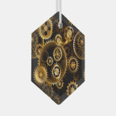 Naadloze Steampunk Brass Gears Glas Ornament (Voorkant Rechts)