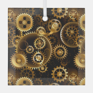 Naadloze Steampunk Brass Gears Glas Ornament