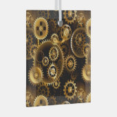 Naadloze Steampunk Brass Gears Glas Ornament (Voorkant Rechts)