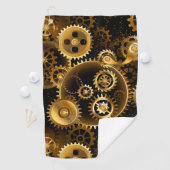 Naadloze Steampunk Brass Gears Golfhanddoek (Insitu)